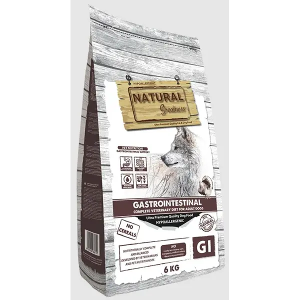Natural Greatness VET Gastrointestinal - гранулирана лечебна храна за кучета с чревни нарушения  - 6 кг