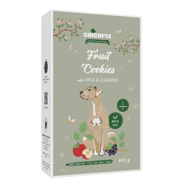 Chicopee Fruit Cookies - веган бисквитки за кучета с ябълки и бъз,, 400 г