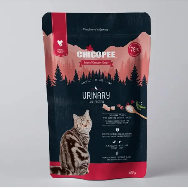 Chicopee Holistic Urinary - пълноценна суха храна за израснали котки при проблеми с уринарния тракт, 400 г