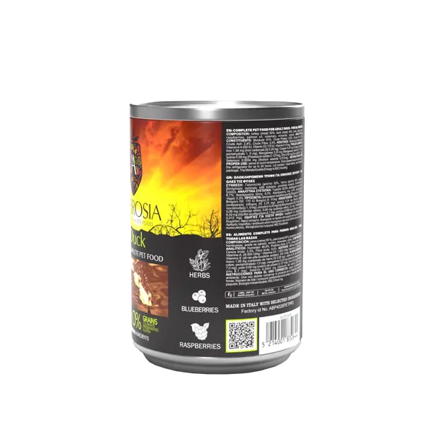 Ambrosia All Breed Turkey & Duck - здравословна храна за кучета от всички породи с Пуйка и Патица  - 400 гр.