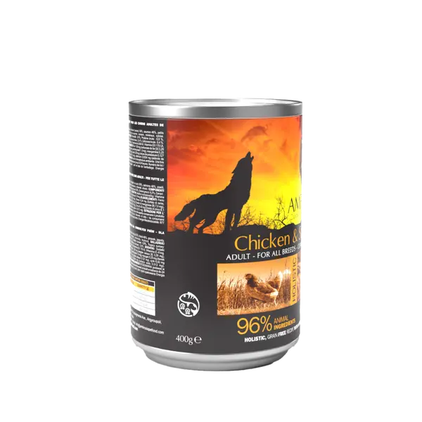 Ambrosia All Breed Chicken & Salmon - здравословна храна за кучета от всички породи с Пиле и Сьомга - 400 гр.