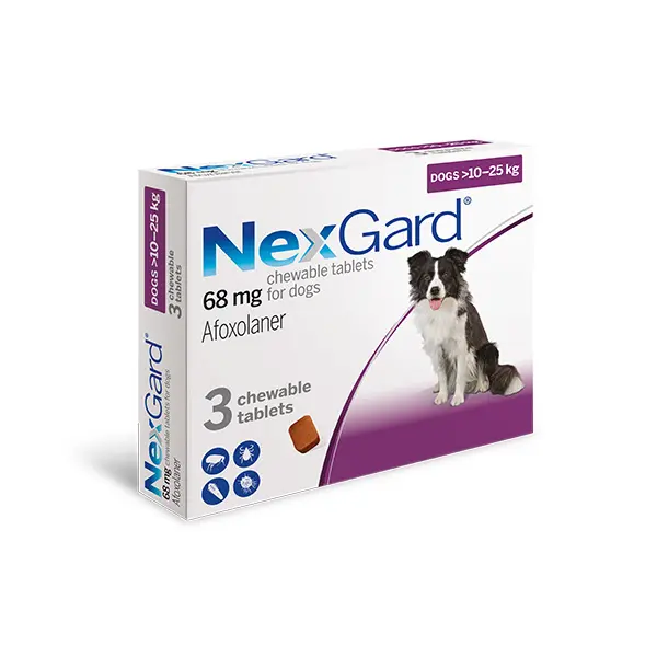 NexGard L - 10-25 кг. - КУТИЯ (3 бр. таб) - СРОК 10.2025