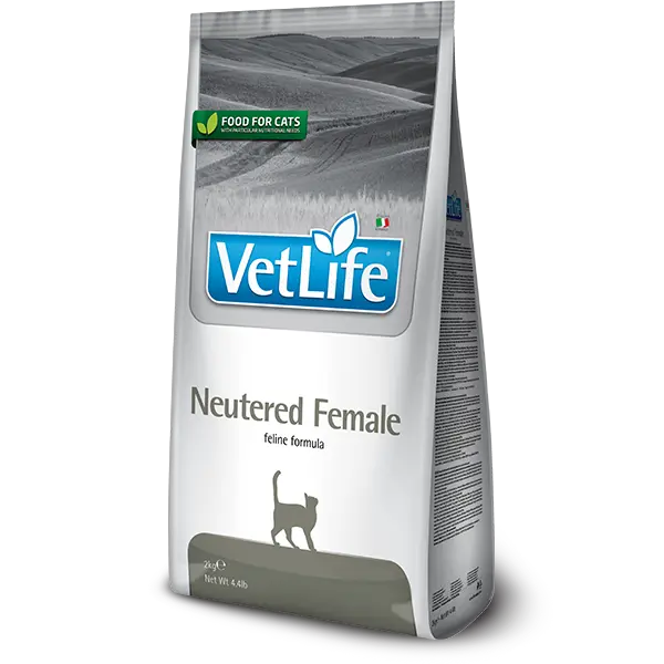 Farmina Vet Life Feline Neutered Female - Пълноценна суха храна за женски кастрирани котки - 5 кг