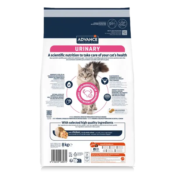 Advance Cat VET Diets Urinary - Ветеринарна диета за котки с уринарни проблеми - 8 кг