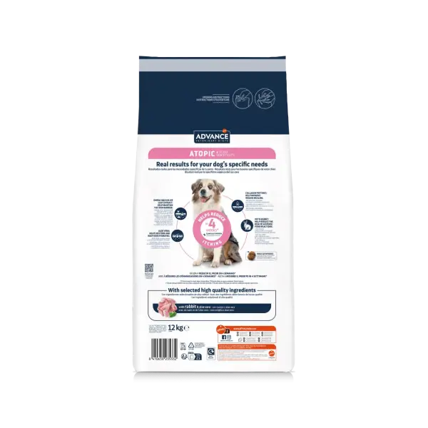 Advance Dog VET Diets Atopic - Ветеринарна диета за кучета с атопичен дерматит и нежелани реакции към храна, със заешко -3 кг