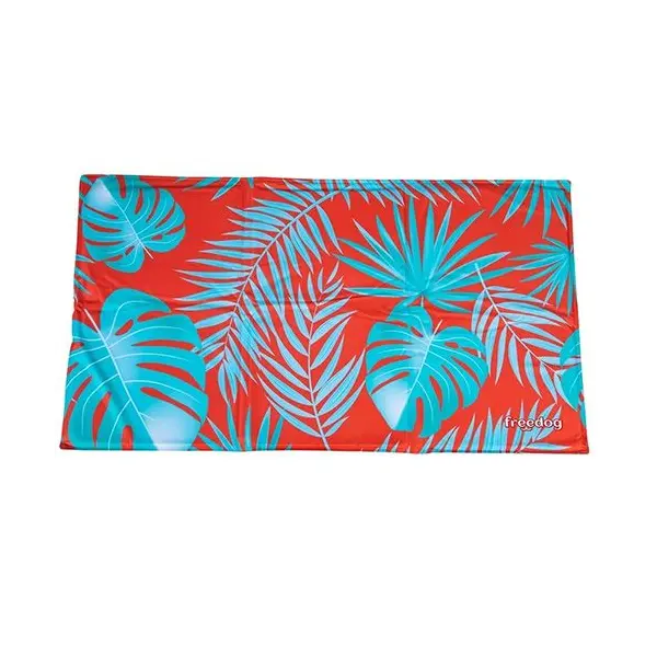 FreeDog Cool Bed Coral Palm - охлаждащо легло с пяна - корал палма - 110х70 см