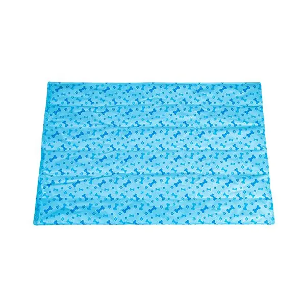 FreeDog Frosty Cool Bed Blue Sky - охлаждащо легло - небесно синьо с кокалчета - 50х40 см