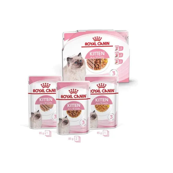 Royal Canin Kitten Multipack - Пълноценна мокра храна за котенца и бременни котки -  4х85 г