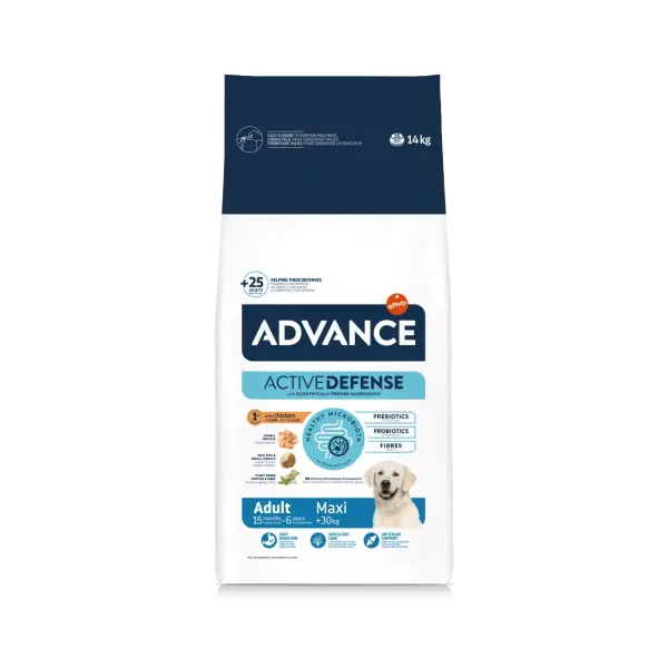 Advance Dog Maxi Adult -  суха храна за кучета от едри породи с пилешко и ориз - 14 кг