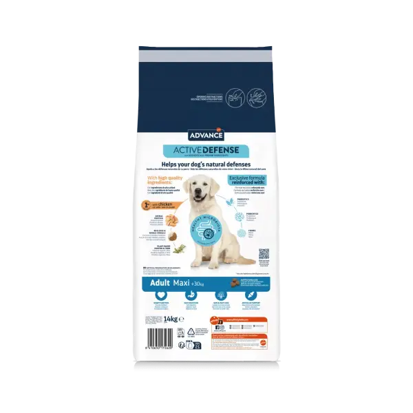 Advance Dog Maxi Adult -  суха храна за кучета от едри породи с пилешко и ориз - 14 кг