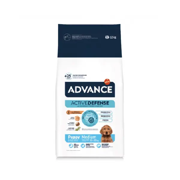 Advance Dog Medium Puppy - суха храна за подрастващи кученца от средни породи с пилешко и ориз - 3 кг