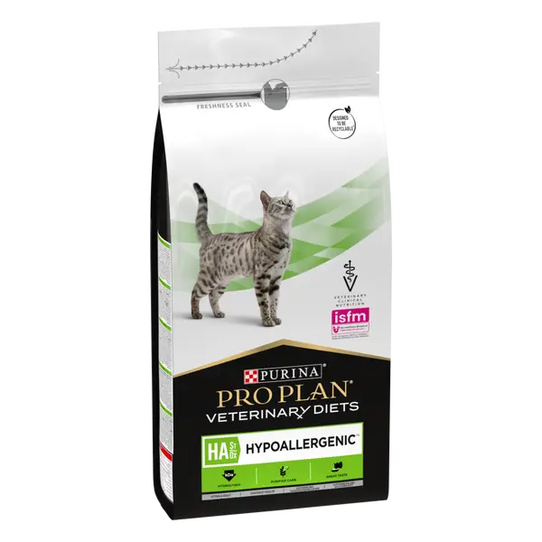 Purina ProPlan Hypoallergenic HA - суха храна за котки с хранителни алергии и непоносимост към храни - 1,3 кг
