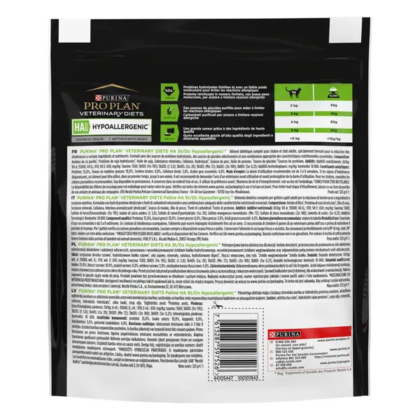Purina ProPlan Hypoallergenic HA - суха храна за котки с хранителни алергии и непоносимост към храни - 325 г