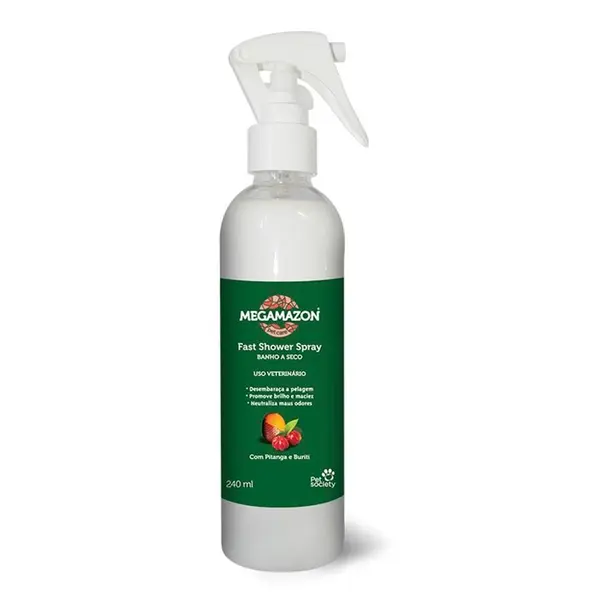 Megamazon Fast Shower Spray - Сух шампоан-спрей за домашни любимци - 240 мл