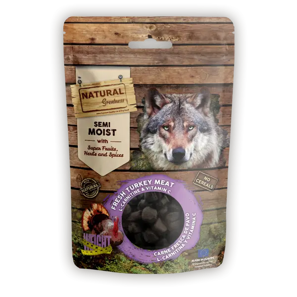 Natural Greatness Semi Moist Bits Weight Control - полу-влажно лакомство за кучета за поддържане на оптимално тегло - 150 г