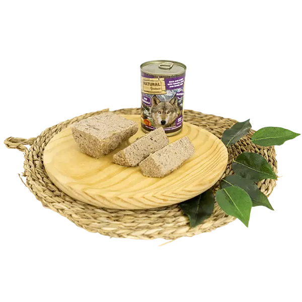 Natural Greatness Rabbit with Duck - Консерва за кучета със заек и патица, ябълка, домат и семена от копър - 400 г