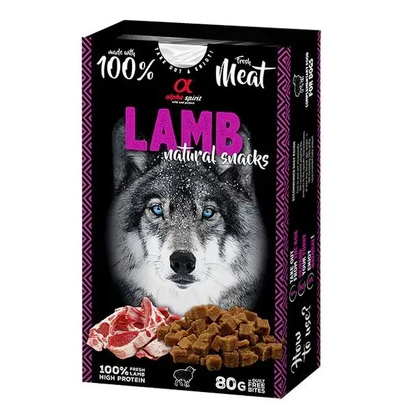 Alpha Spirit Lamb Snack - Натурален снакс за куче с агнешко месо - 80 г
