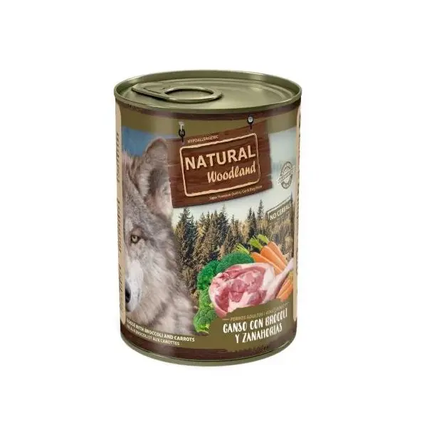 Natural Woodland Goose with Broccoli and Carrots - Kонсерва за куче с Гъше месо, броколи и моркови - 400 г