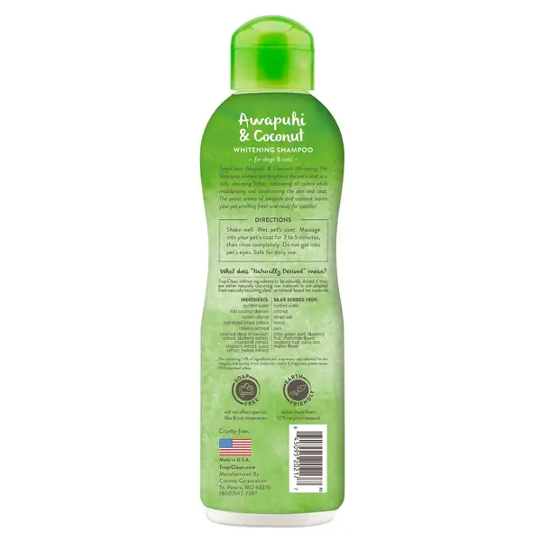 TropiClean Awapuhi & Coconut - Избелващ Шампоан с Авапухи и Кокос - 355 мл
