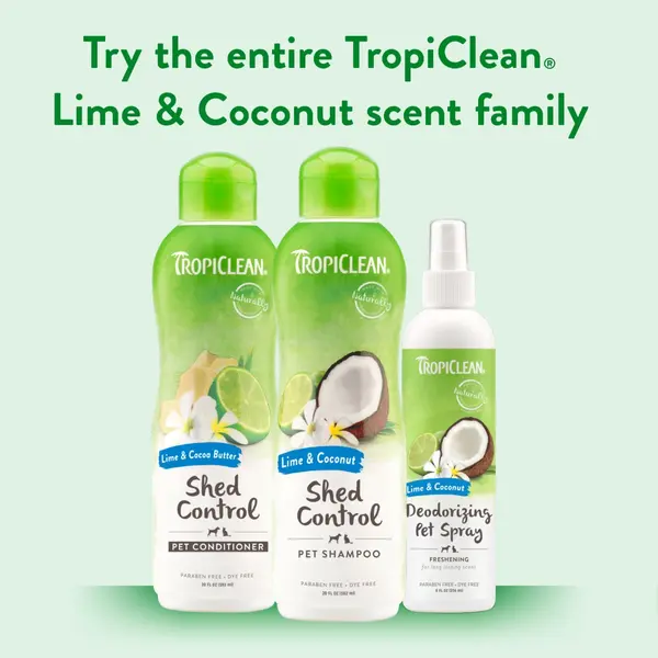 TropiClean Lime & Coconut Shed Control Шампоан за Контрол на Скубането с Лайм и Кокос - 355 мл