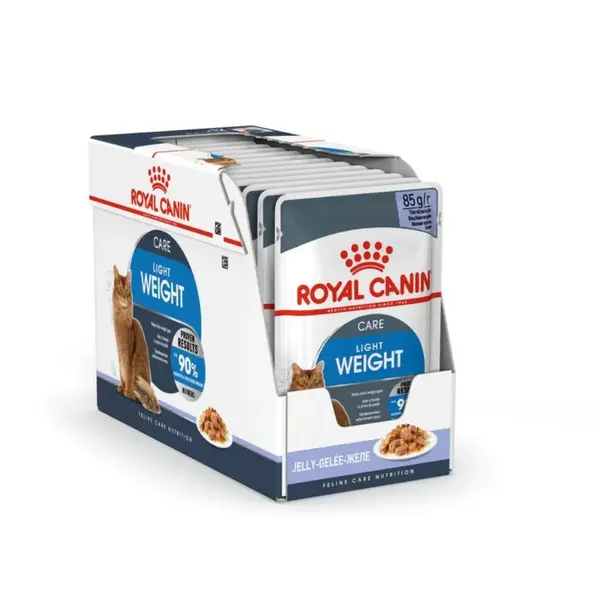 Royal Canin Light Weight Care - Пълноценна мокра храна за котки, склонни към напълняване - парченца в сос в пауч 12х85 г
