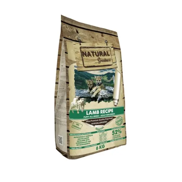 NATURAL Greatness - Lamb Sensitive - Mini Starter Puppy & Adult Mini - Суха храна с агнешко за кученца и  кучета от малките породи - 2 кг