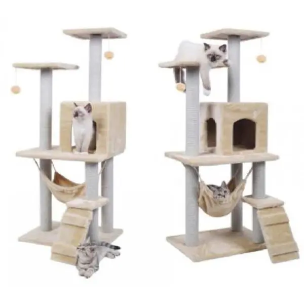 PlayMe Eco-friendly Natural Cat Tree - Драскало-катерушка за коте Лумпур бежово