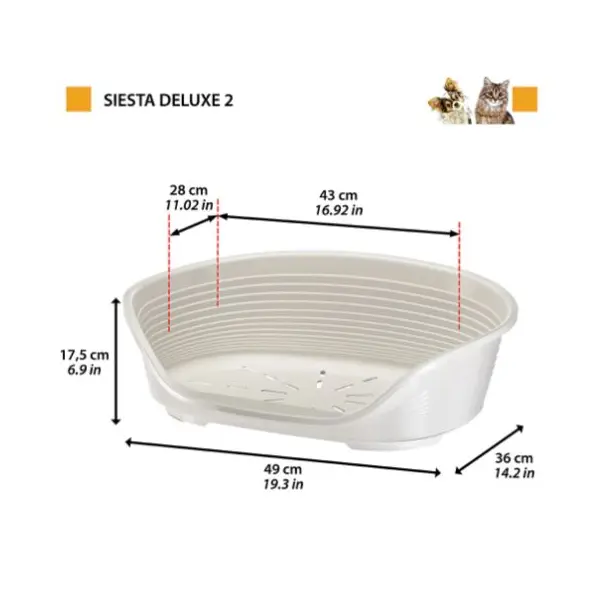 Пластмасово легло с дюшече за кучета и котки Ferplast Siesta Deluxe 2 Green