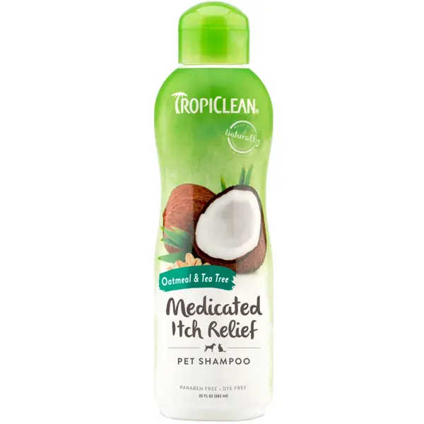 TropiClean Medicated Anti Itch Oatmeal and Tea Tree - Лечебен Шампоан против Сърбеж с Овес и Чаено Дърво - 355 мл