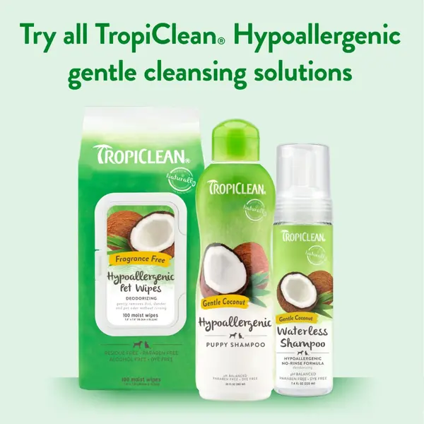 TropiClean Gentle Coconut Hypoallergenic Puppy and Kitten Shampoo - Хипоалергенен шампоан за кученца и котенца - 355 мл