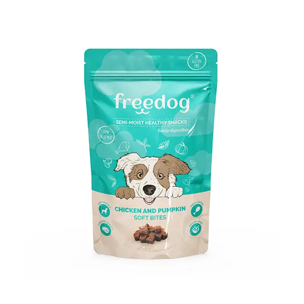 Freedog Snack Semi-Moist Chicken & Pumpkin - Лакомство за кучета - меки хапки Пилешко & тиква - 100 г