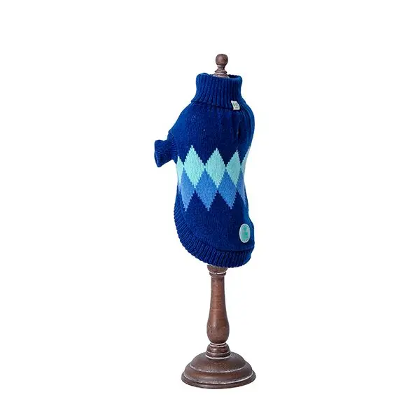 Freedog Rhombus Sweater BLUE - Пуловер за кучета на ромбове, син