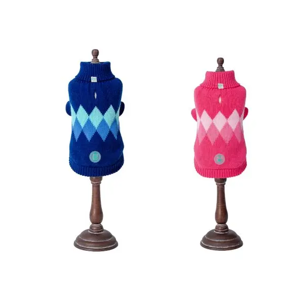 Freedog Rhombus Sweater BLUE - Пуловер за кучета на ромбове, син