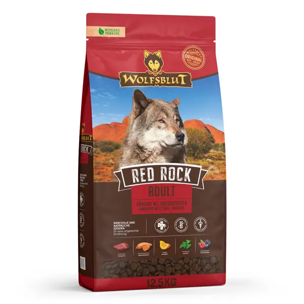 Wolfsblut Red Rock Adult - храна за кучета с кенгуру и тиква, 12.5 кг