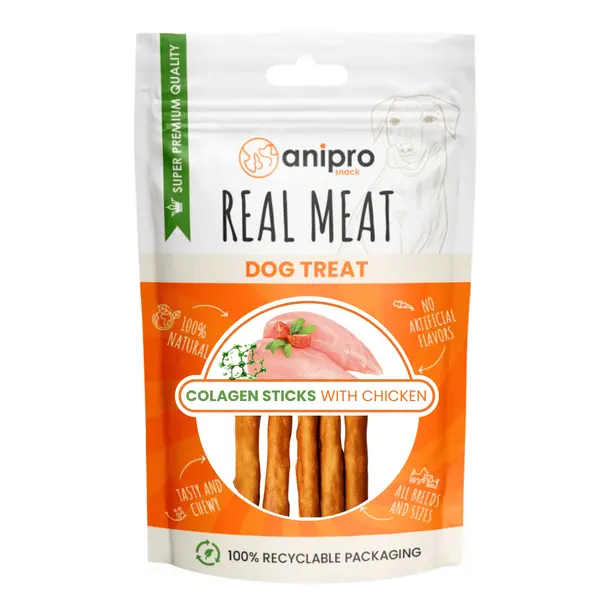 Anipro Real Meat - Колаген пръчици с мултивитамини - 1 кг