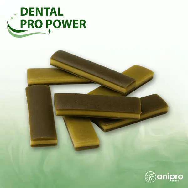 anipro Dental Pro Power - меки дъвчащи лакомства със спирулина, 84 г, зелен чай