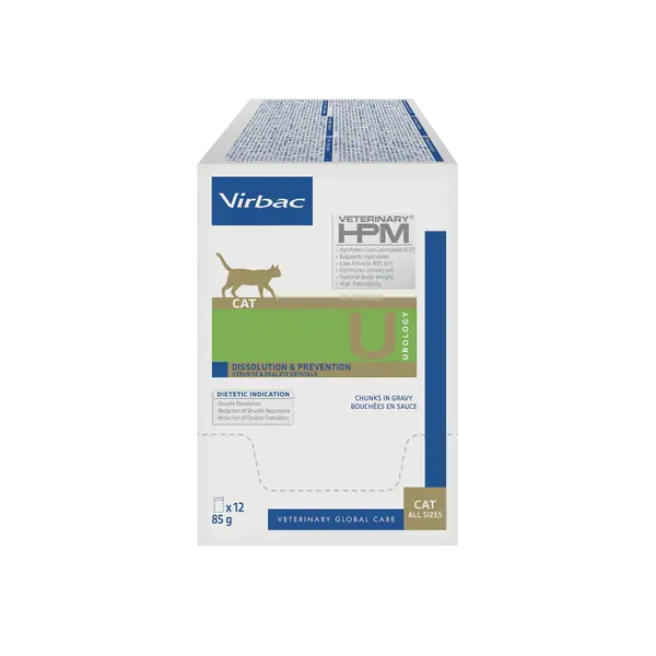 Virbac Cat Urology Dissolution & Prevention Pouch - За разтваряне на струвитни и превенция на оксалатни камъни, пауч хапки в сос грейви 12x85г