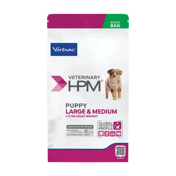 Virbac HPM Puppy Large & Medium Dog- за кученца средни и едри породи - 3 кг