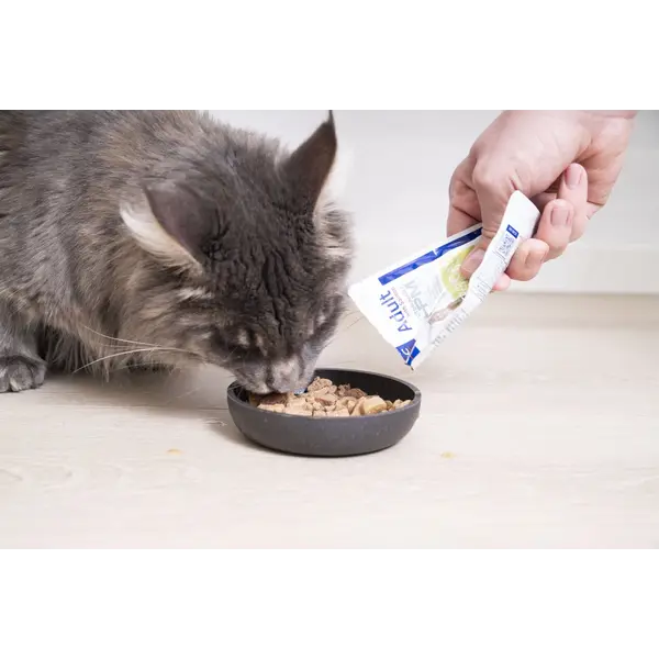 Virbac HPM Cat Adult Neutered Salmon Pouch - хапки със съомга в сос грейви, за кастрирани котки над 12 месеца, пауч - 12х85 г