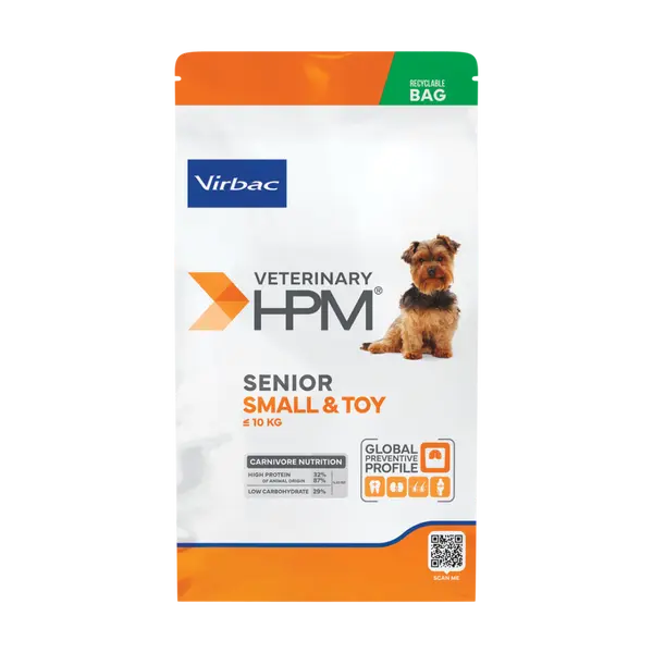 Virbac HPM Senior Small & Toy Dog- за кучета мини и малки породи над 10 години - 1.5 кг