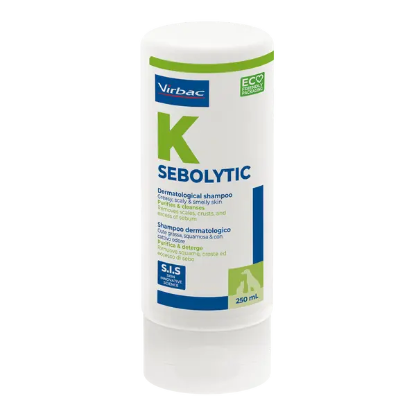 Virbac Sebolytic Shampoo - Шампоан за лечение на суха и влажна себорея при кучета и котки - 250 мл