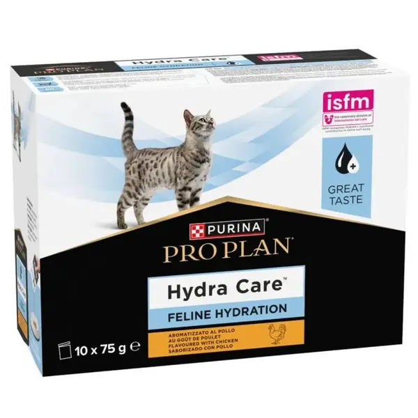Purina Pro Plan Feline Hydracare Chicken - За котки в зряла възраст за увеличаване приема на вода и разреждане на урината, с вкус на пиле, пауч 10 х 75 г