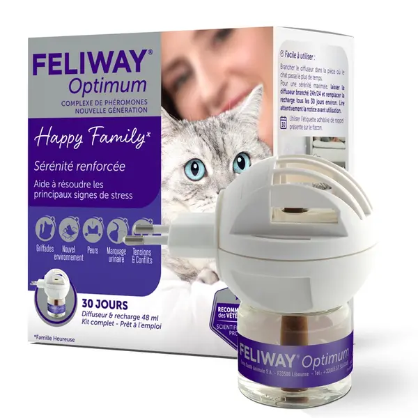 Feliway Optimum - успокояващи котешки феромони - дифузер и пълнител 48 мл