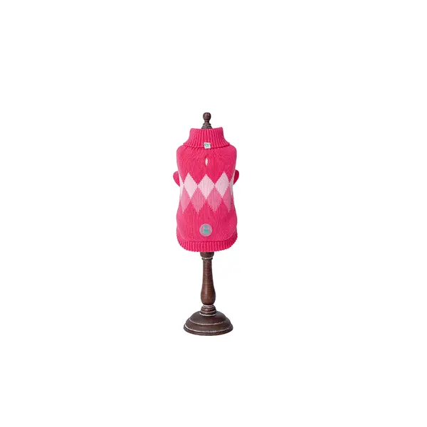 Freedog Rhombus Sweater PINK - Пуловер за кучета на ромбове, розов
