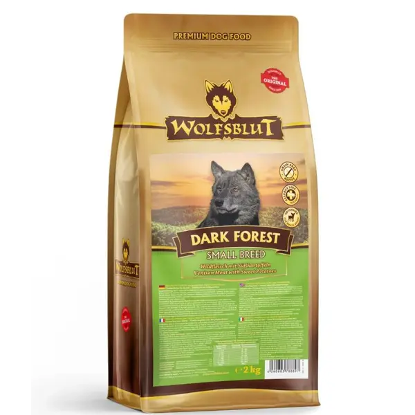 Wolfsblut Dark Forest Small Breed - суха храна за дребни породи кучета с дивечово месо и сладки картофи, 2 кг
