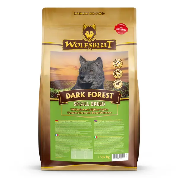 Wolfsblut Dark Forest Small Breed - суха храна за дребни породи кучета с дивечово месо и сладки картофи, 7,5 кг