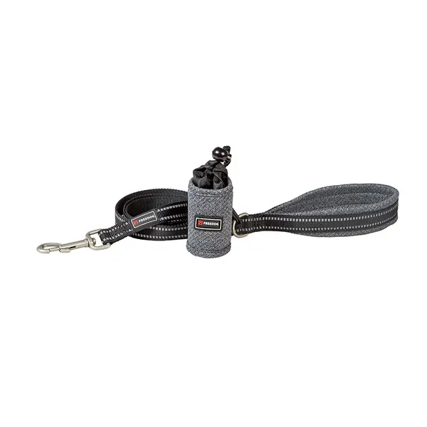 FreeDog Shiva Leash Grey L - Повод за куче, сив, 25 мм / 120 см