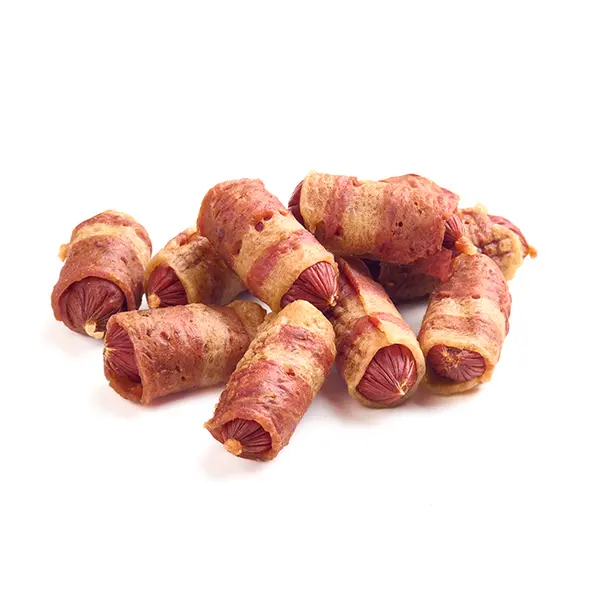 Wanpy Pigs In A Blanket - меко лакомство за кучета, сармички с пилешко, патешко и свинско, 100 г