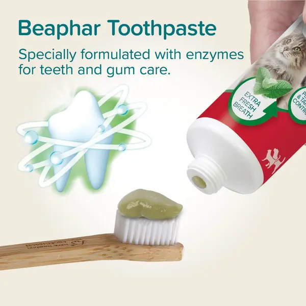 Beaphar Peppermint & Parsley Flavour Toothpaste with Enzymes - Паста за зъби за кучета и котки с вкус на мента и магданоз, 100 г