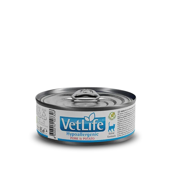 Frmina Vet Life Feline Hypoallergenic Pork & Potato - Хипоалегргенна мокра храна за котки със свинско и картофи, консерва 85 г